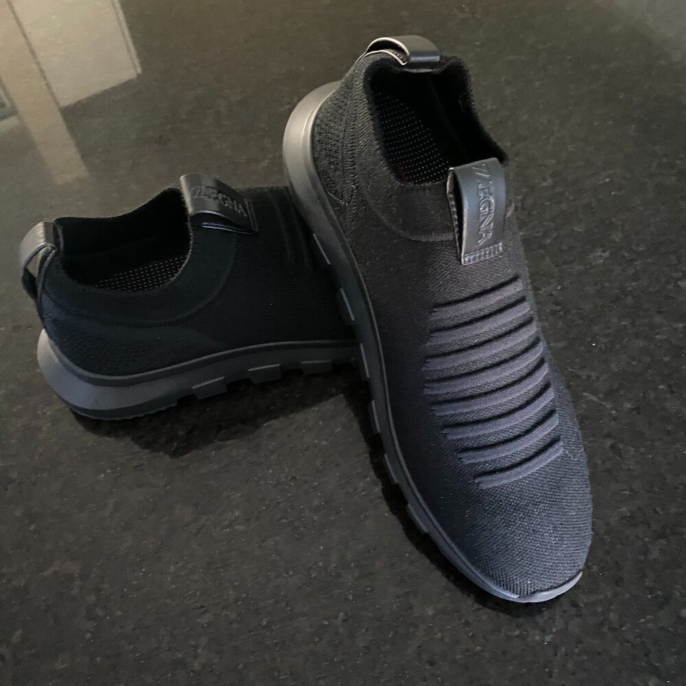 Z Zegna Tech Marino Men's Slip on Sneakers Black Size 11